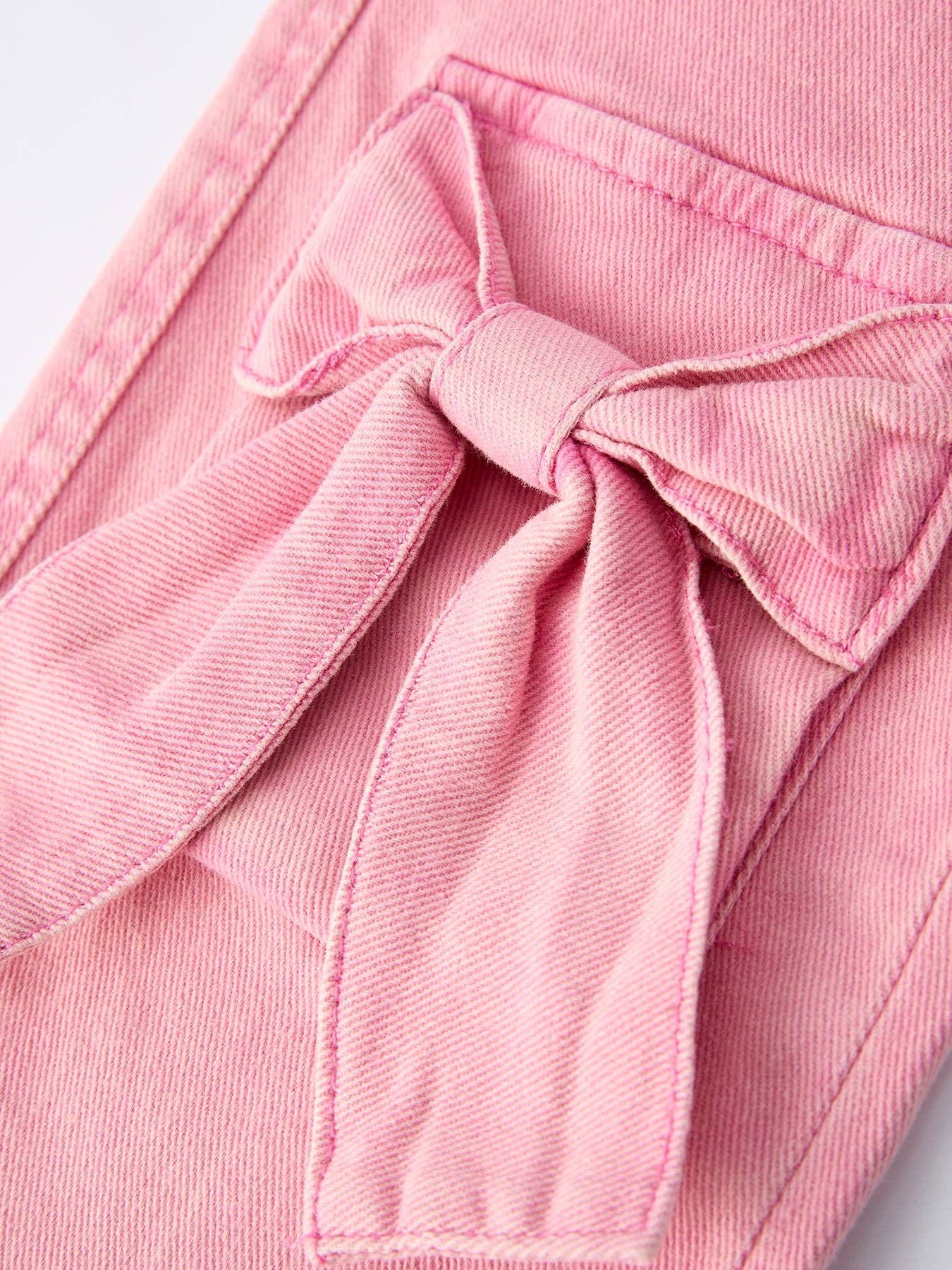 Mini Dutch | Pink Bow Girls Denim Pants