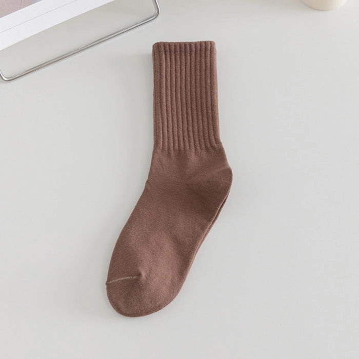 DG Ribbed Socks in Dark Coffee image 0
