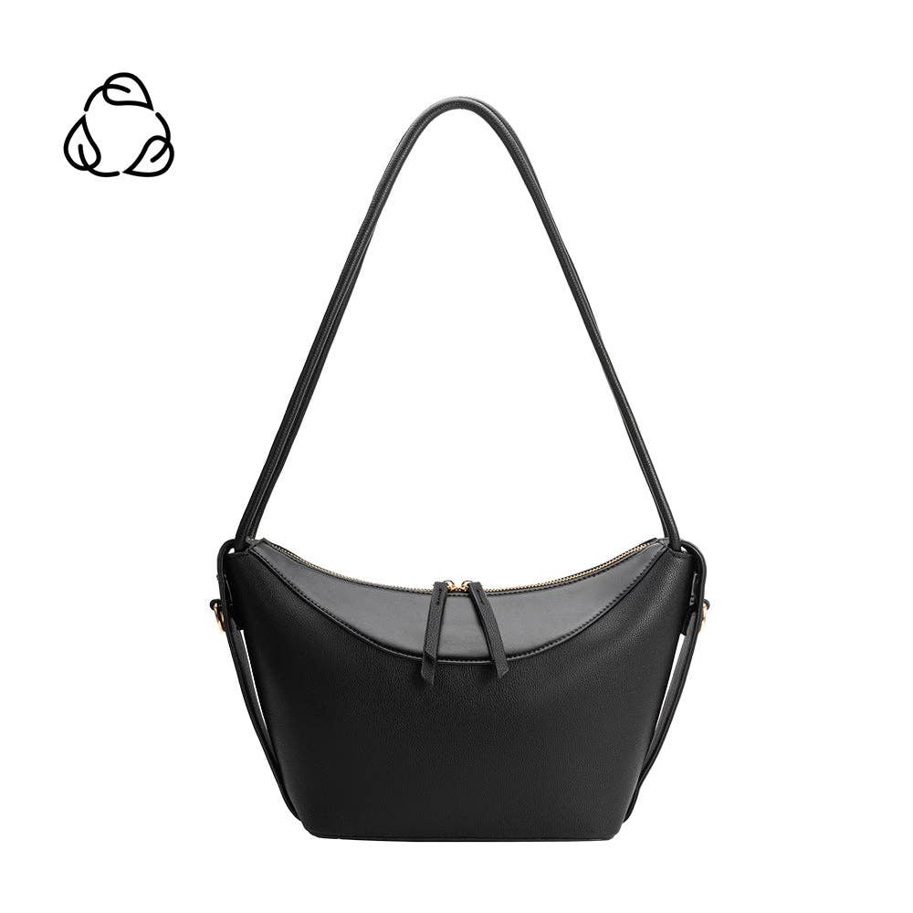 Wesley Black Recycled Vegan Leather Shoulder Bag