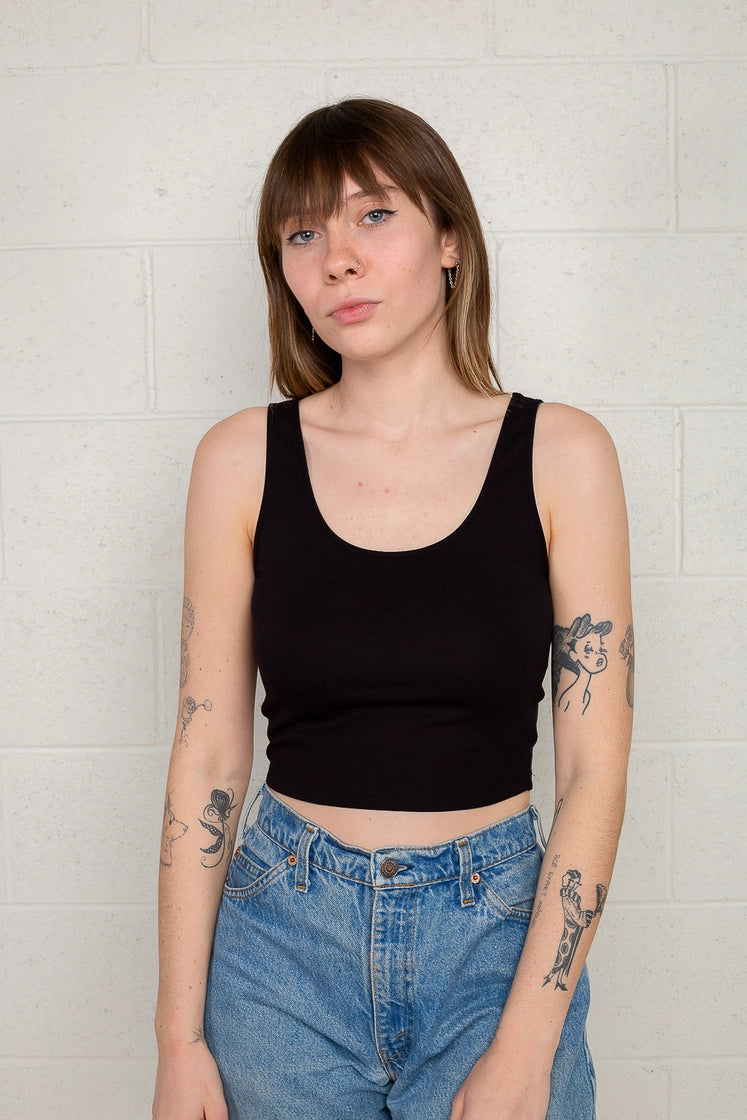 Chloe Scoop Neck Tank in Black image 0