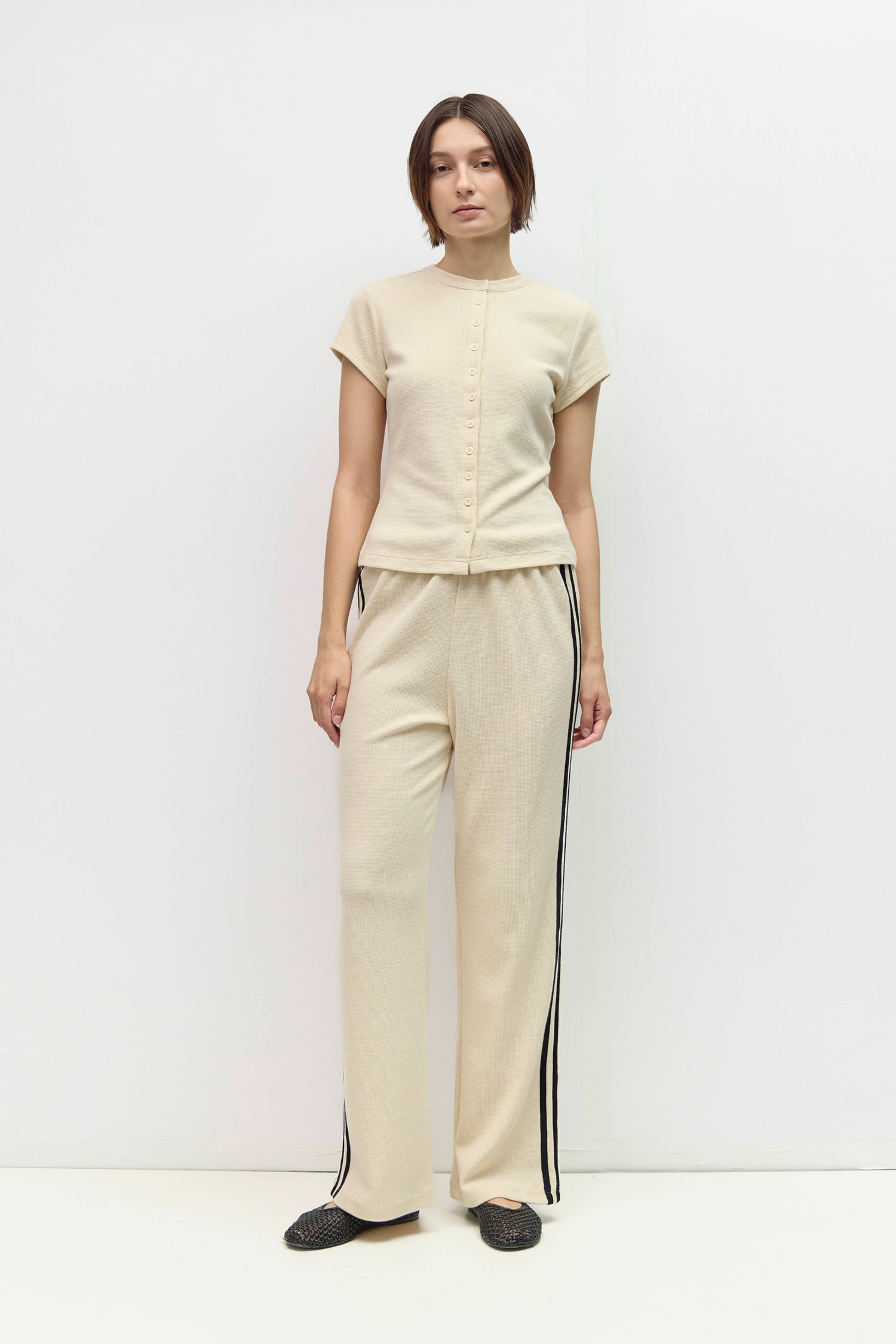 The Enzo Top | Waffle Button-Up Knit Top