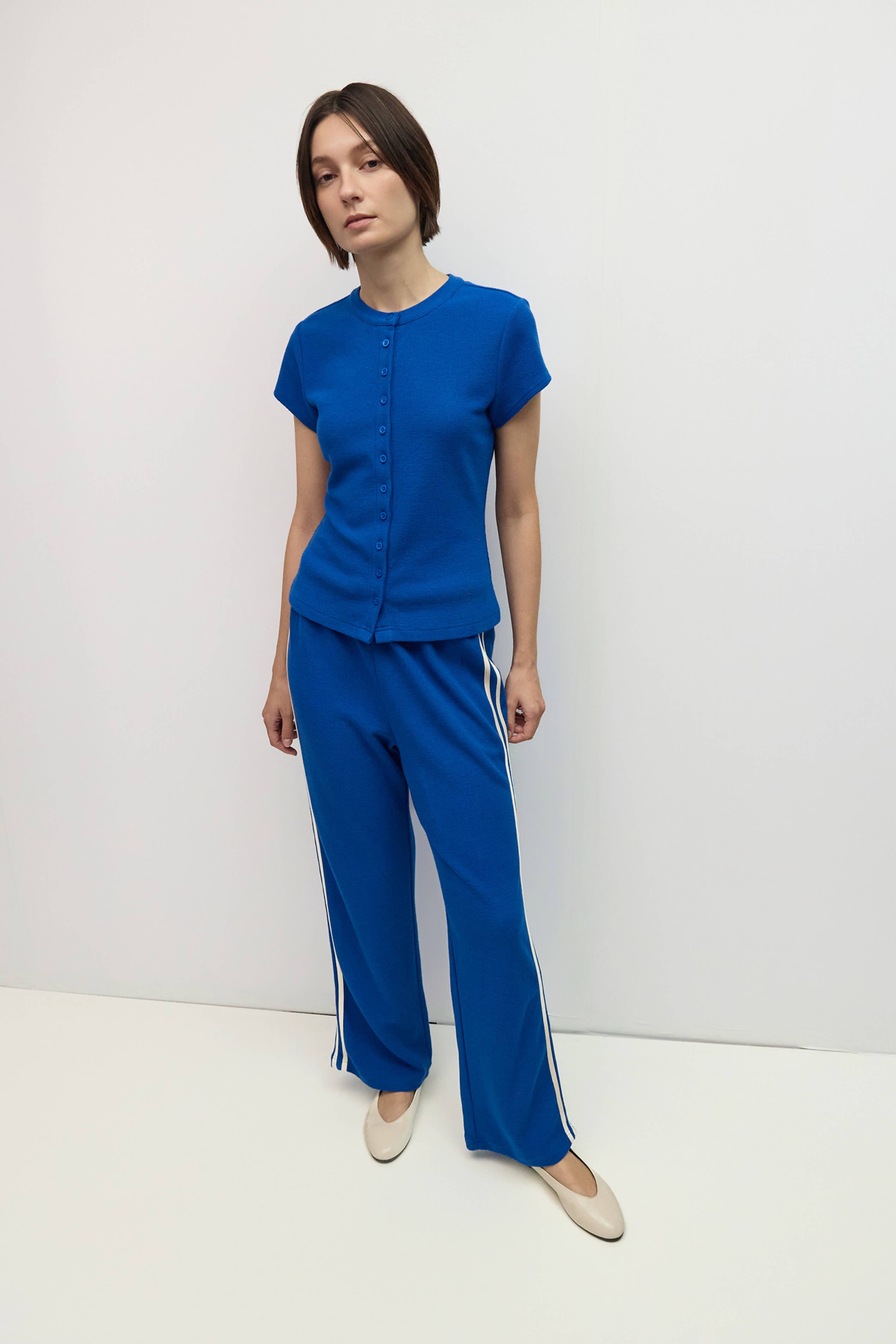 The Enzo Top | Waffle Button-Up Knit Top