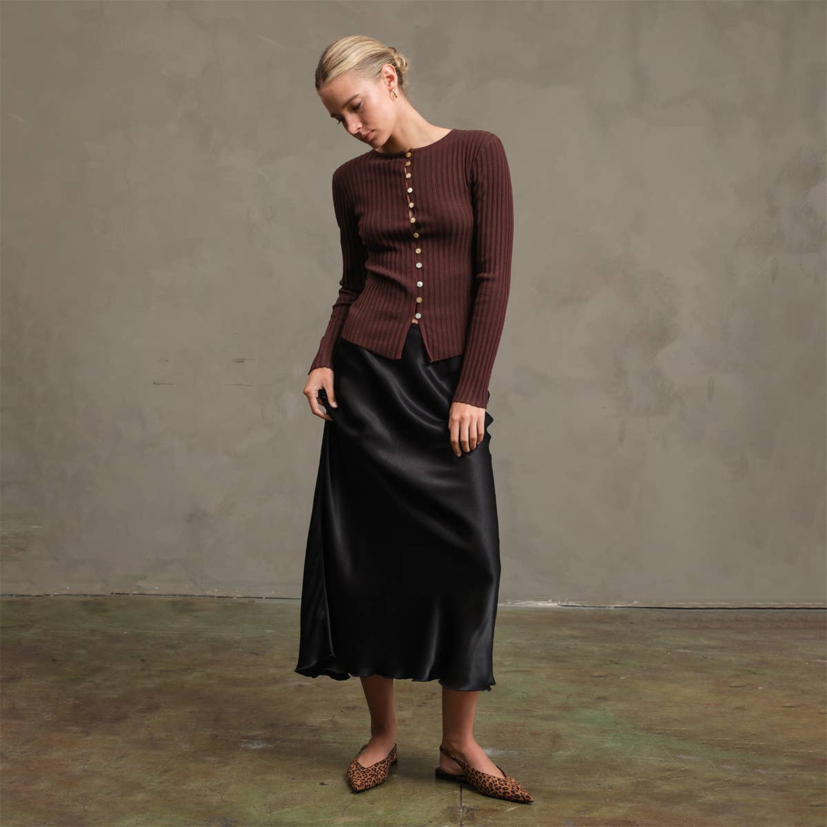 Nel Slim Fit Knit Button Top