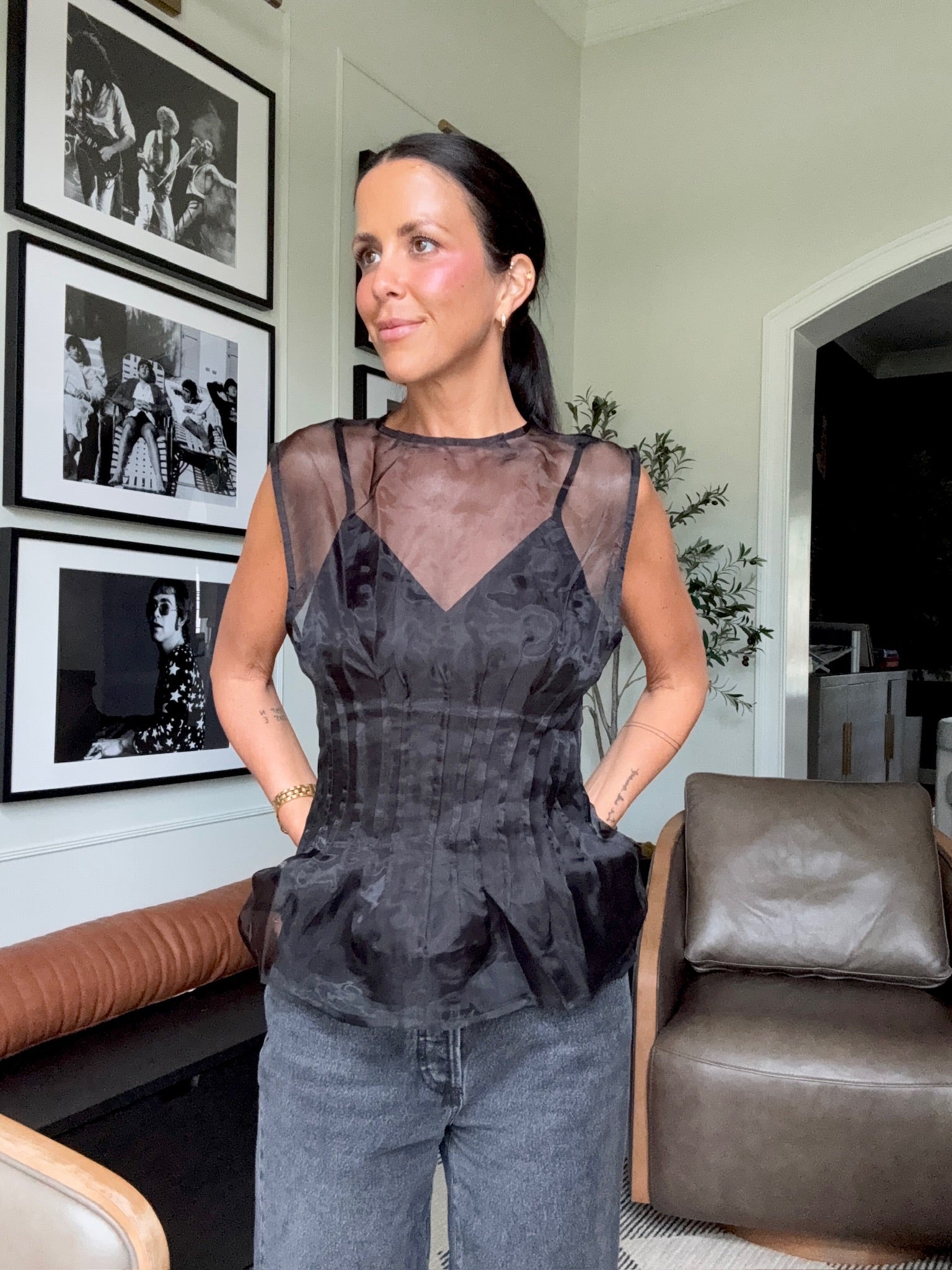 Poppy Mesh Top image 0