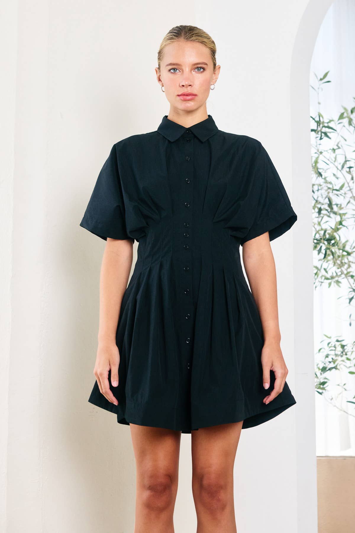 Pintuck Shirt Dress