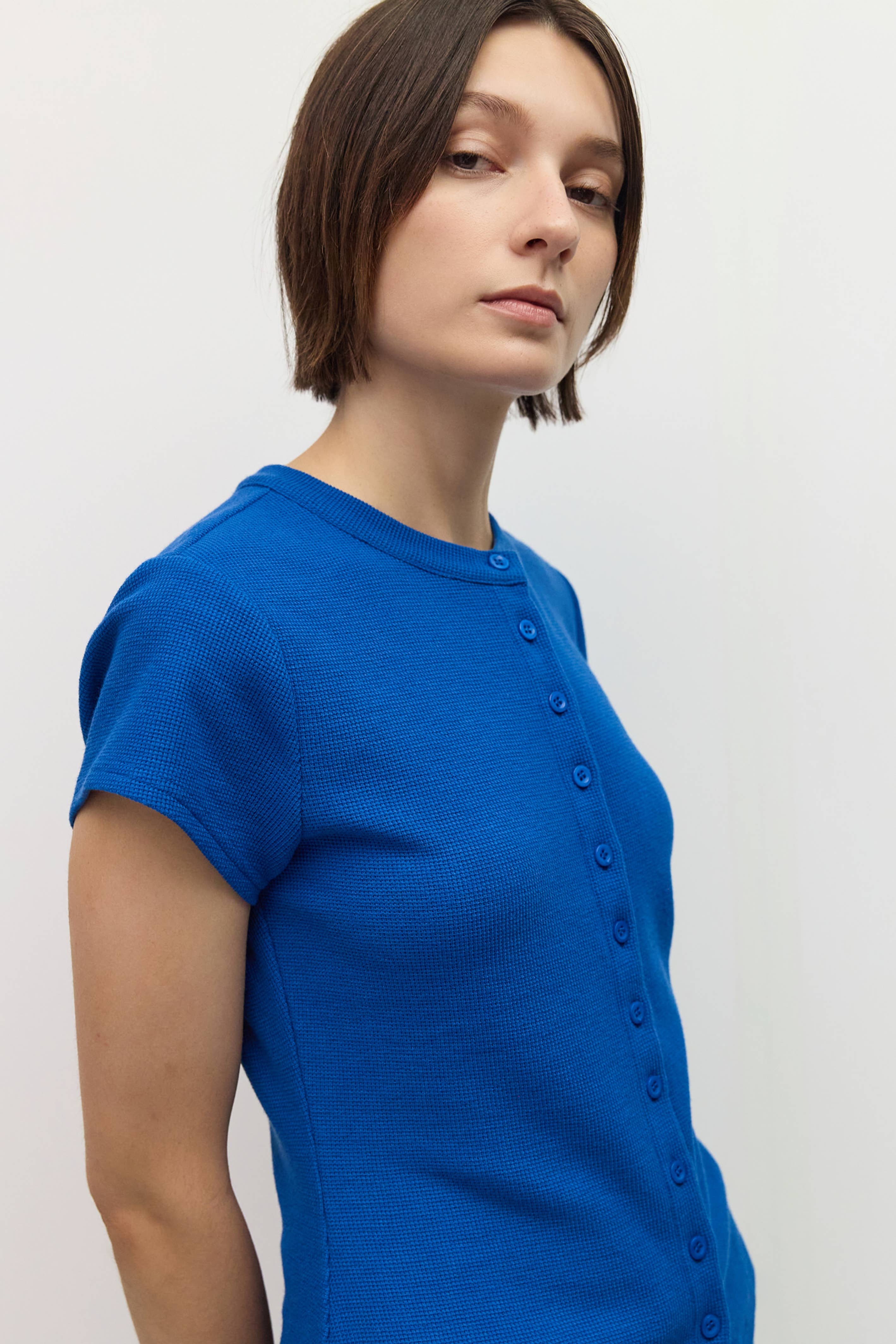 The Enzo Top | Waffle Button-Up Knit Top