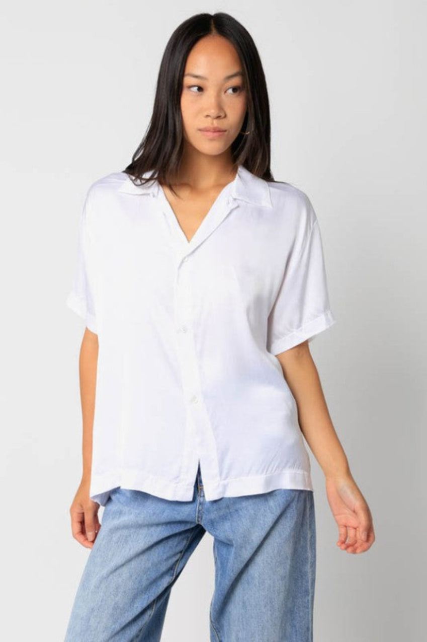 Arielle Satin Top in White image 0
