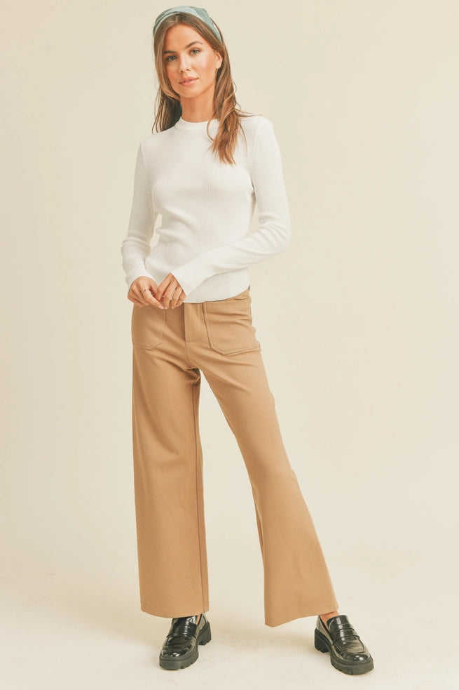 Abba Ribbed Long Sleeve in White image 0