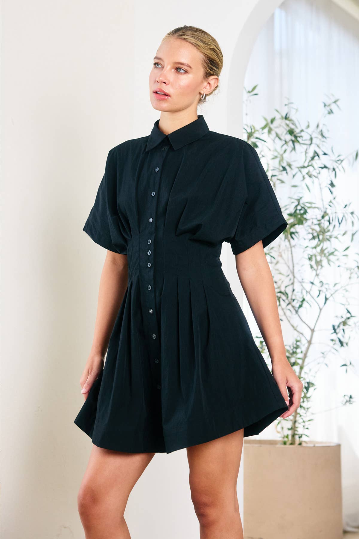 Pintuck Shirt Dress