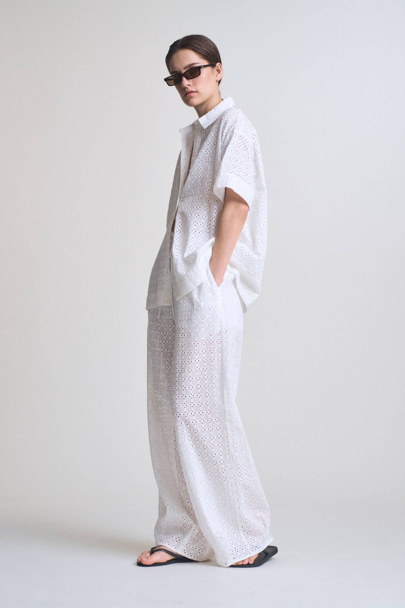 SQUARE EYELET SHIRT