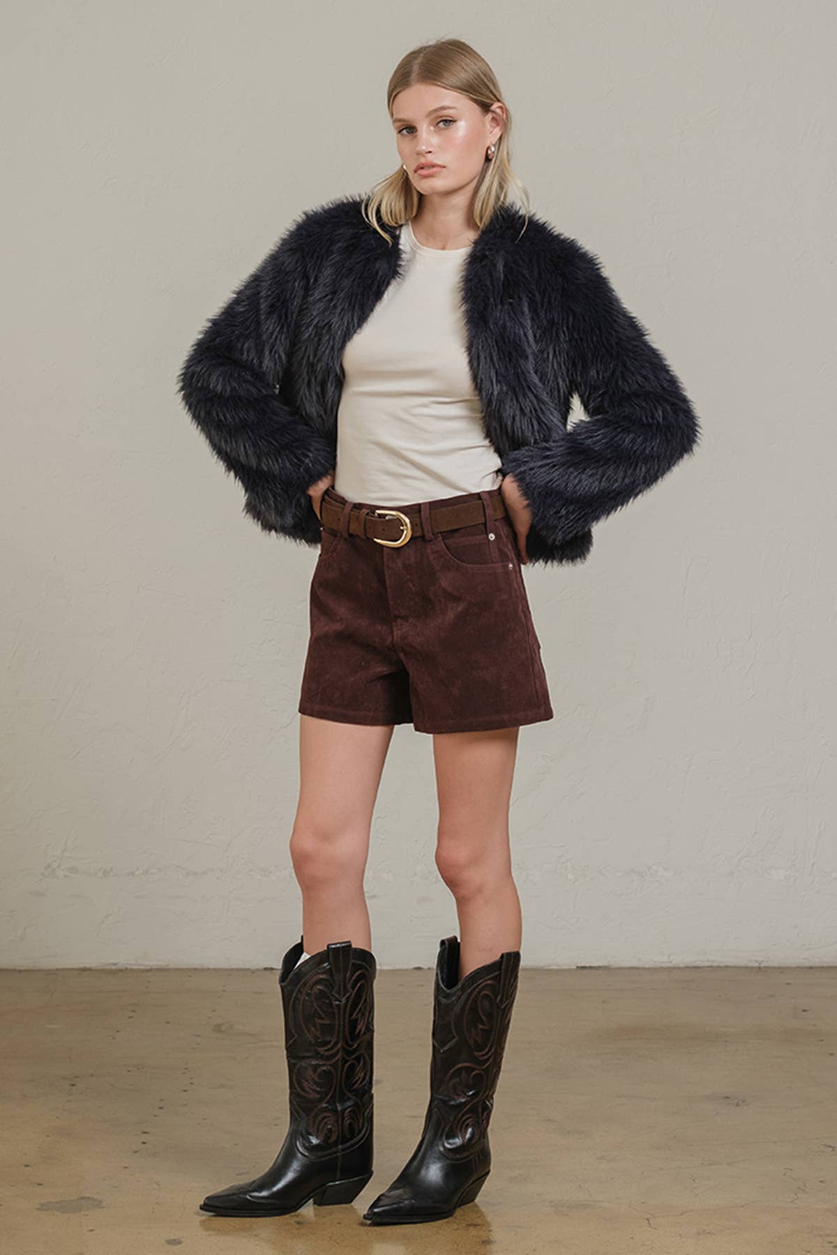 Suede High-Rise Shorts