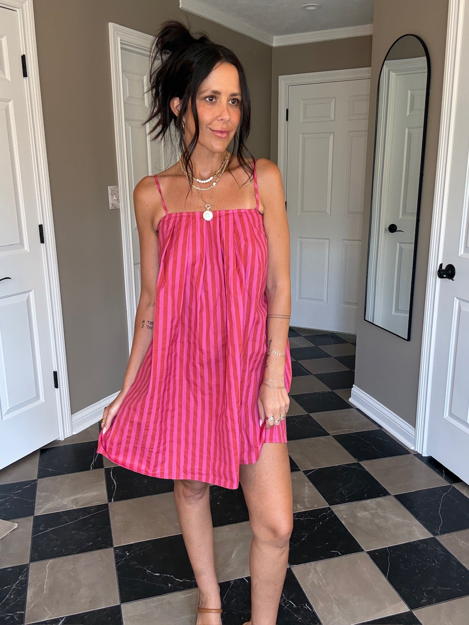 Candy Striped Mini Dress