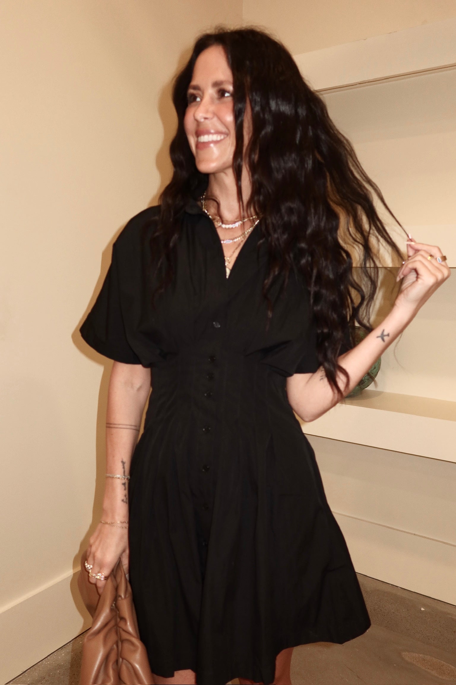 Pintuck Shirt Dress
