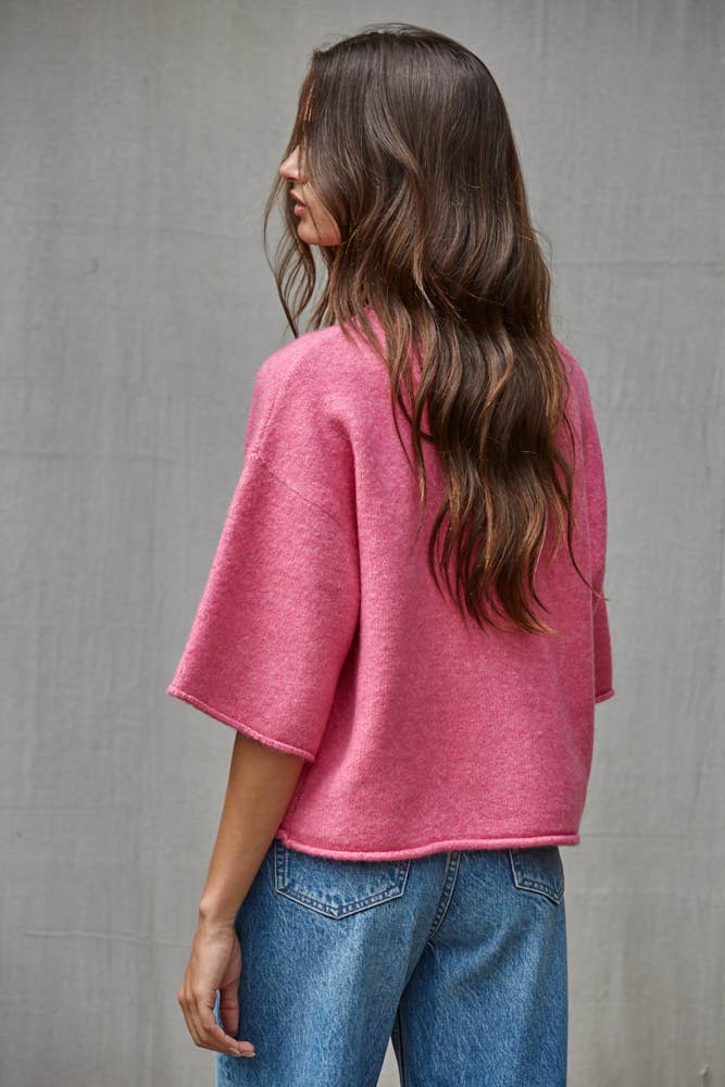 Knit Quarter Sleeve Sweater