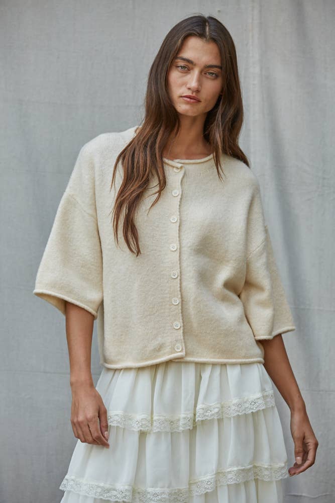 Knit Quarter Sleeve Sweater