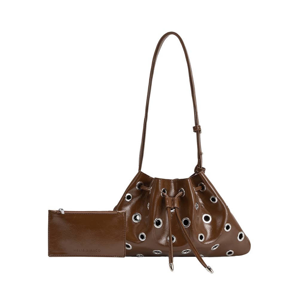 Paloma Chocolate Grommet Crossbody Bag