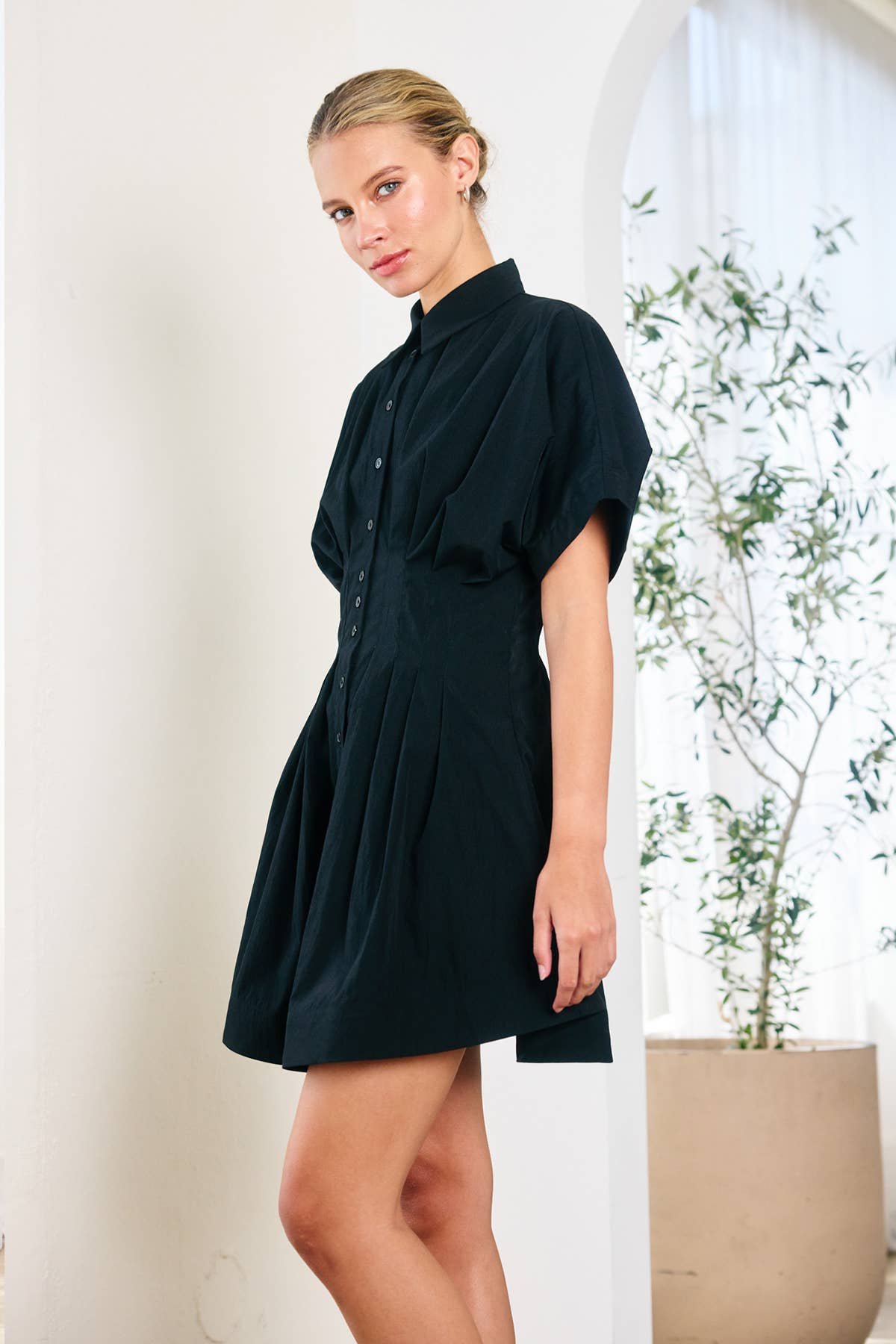Pintuck Shirt Dress