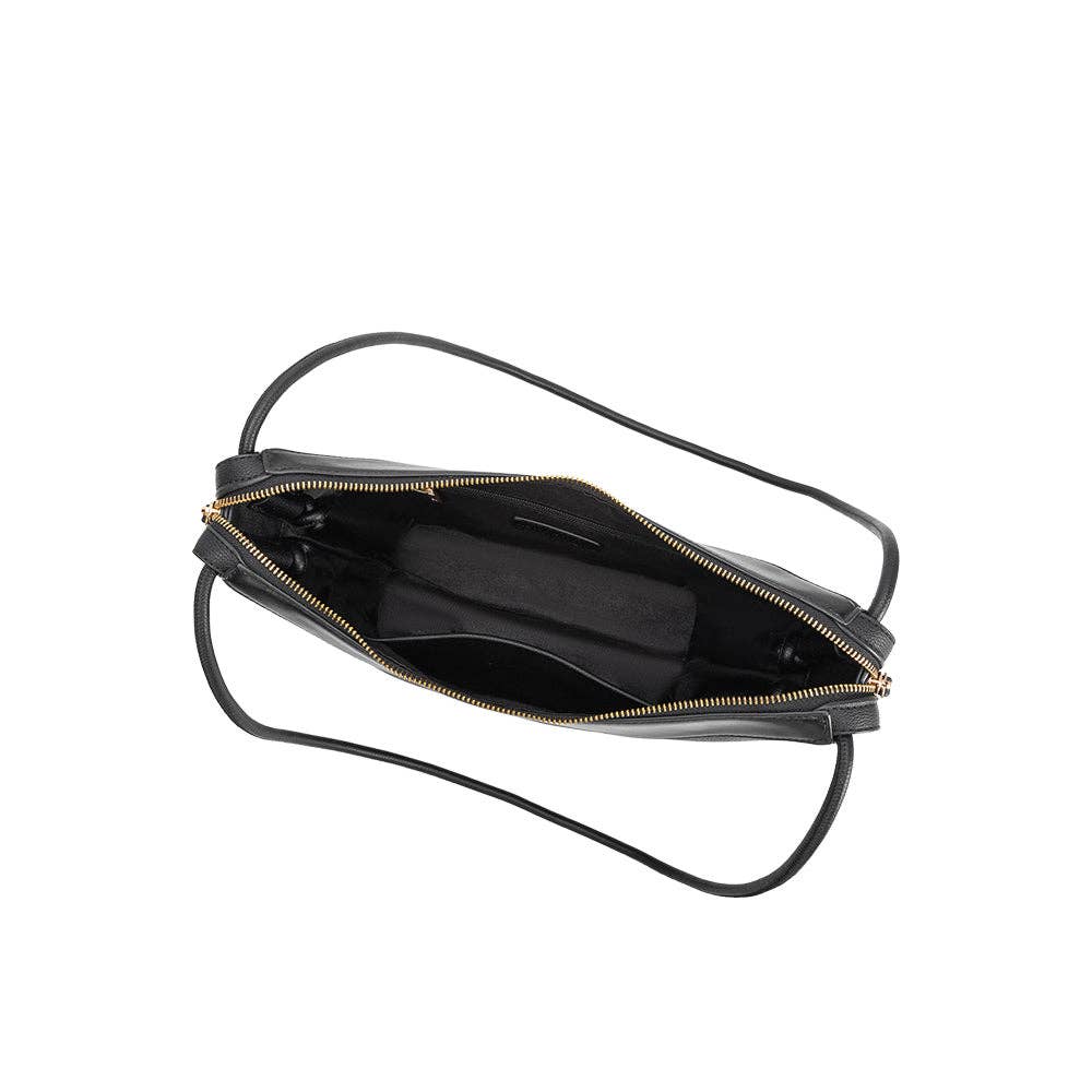 Wesley Black Recycled Vegan Leather Shoulder Bag