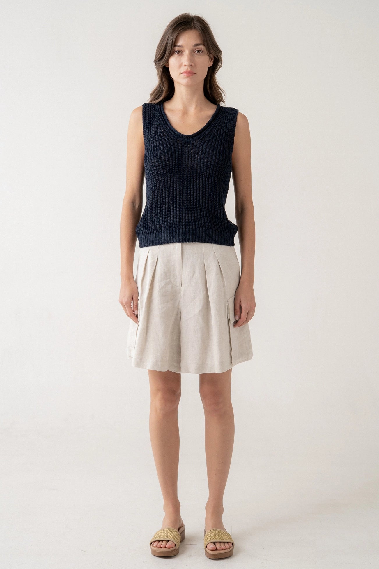 Pia Pleated Utility Shorts