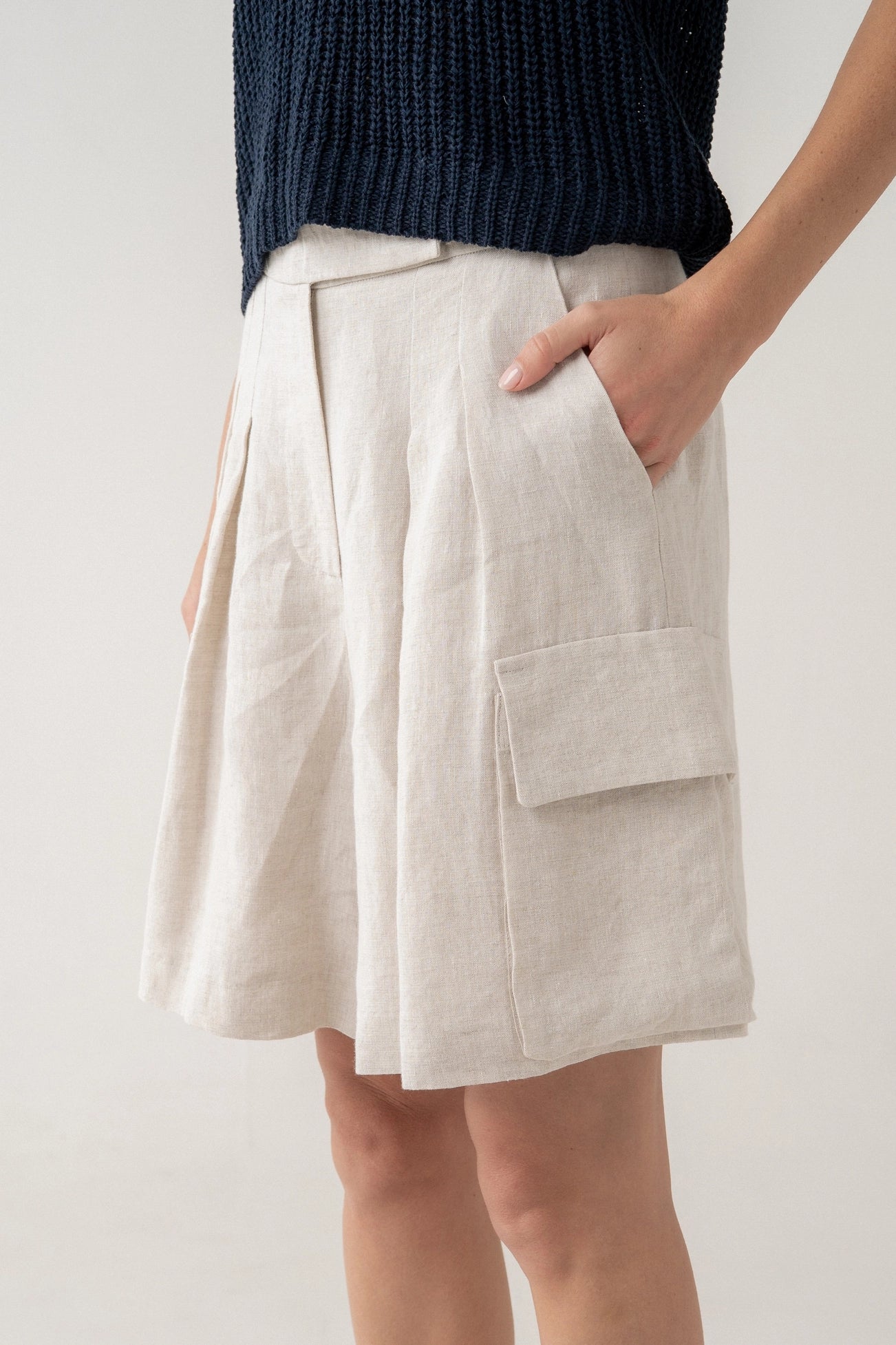 Pia Pleated Utility Shorts