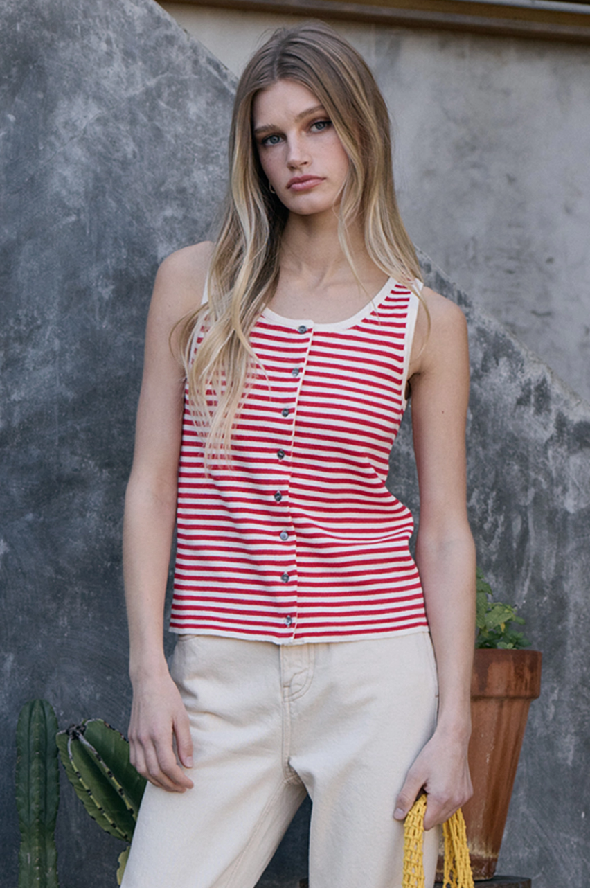 Mia Striped Knit Tank