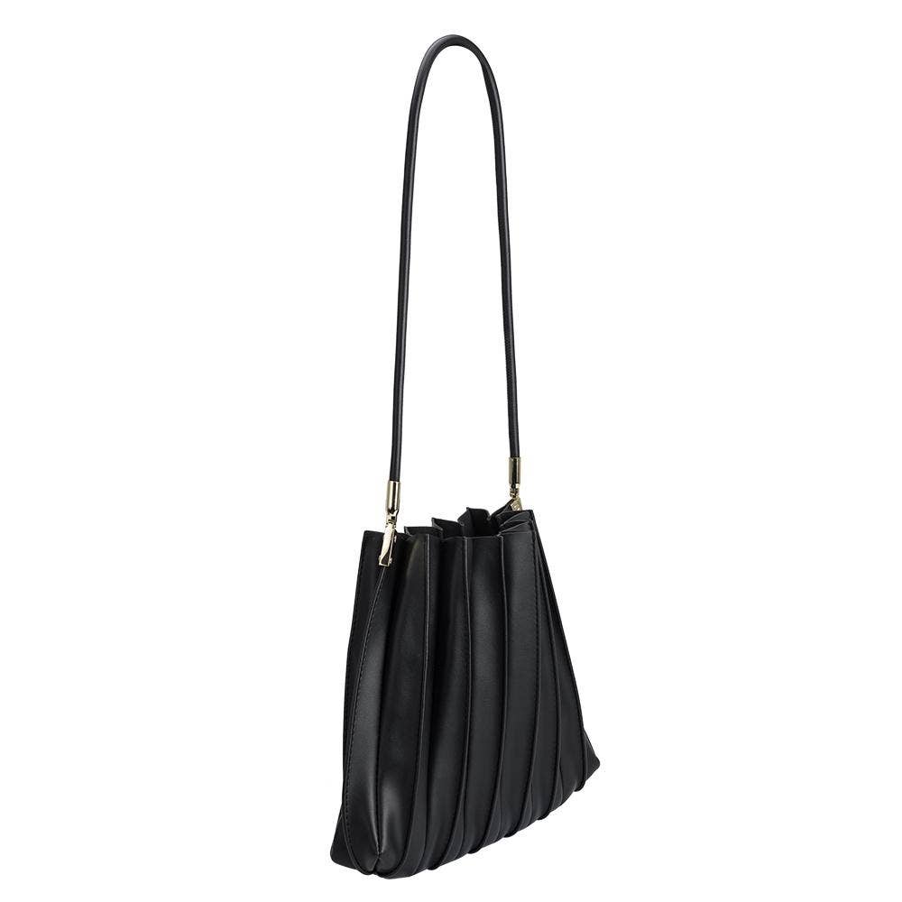 Carrie Textured Shoulder Bag in Black