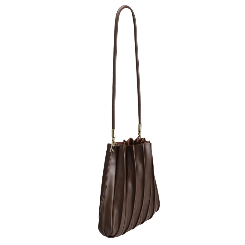 Carrie Textured Shoulder Bag in Chocolate