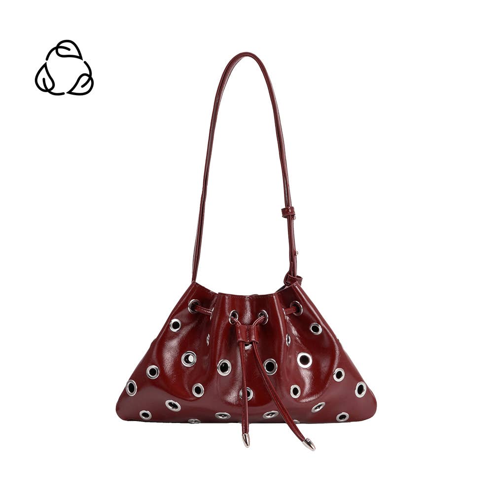 Paloma Burgundy Grommet Crossbody Bag