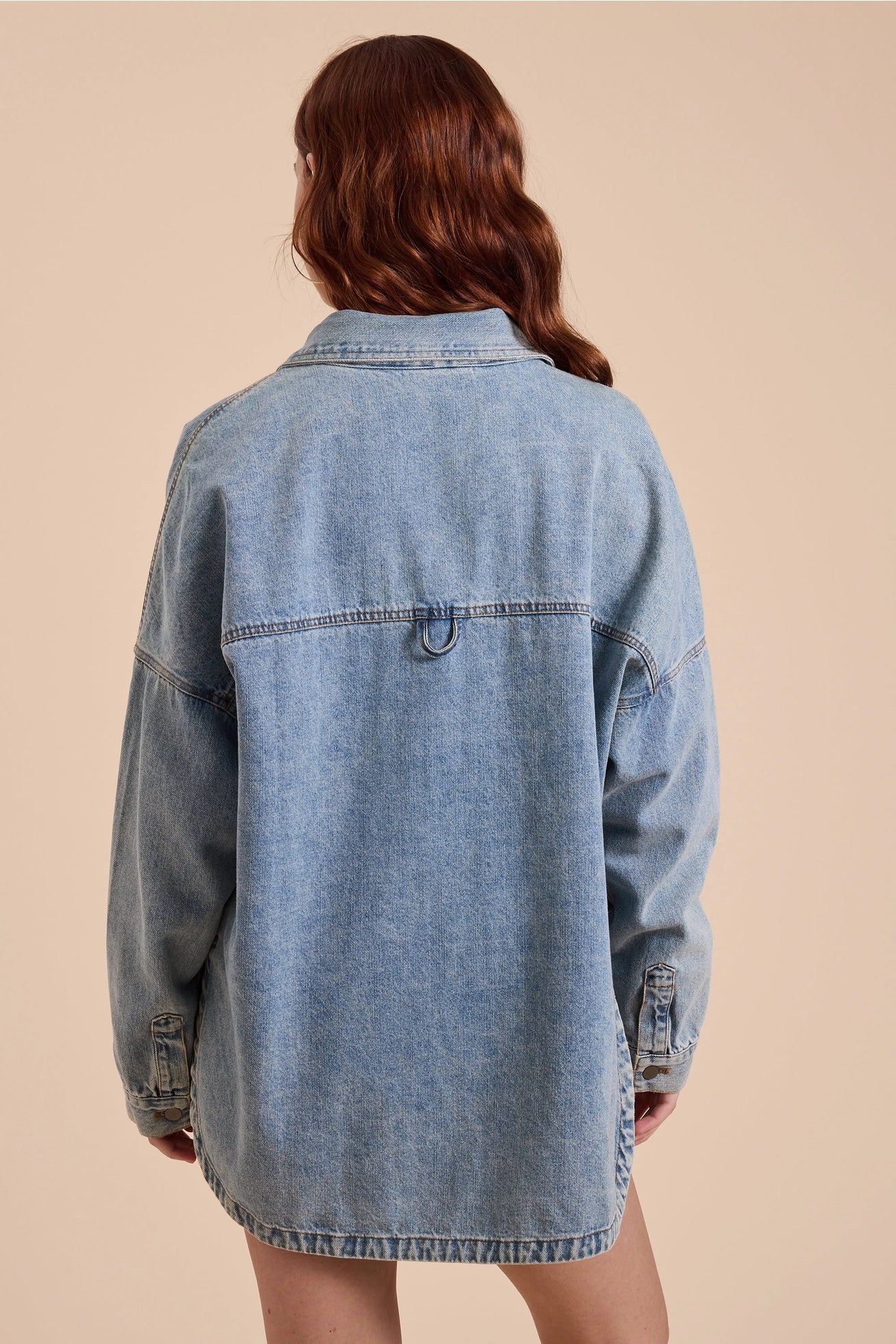 Meg Shacket in Light Denim image 4