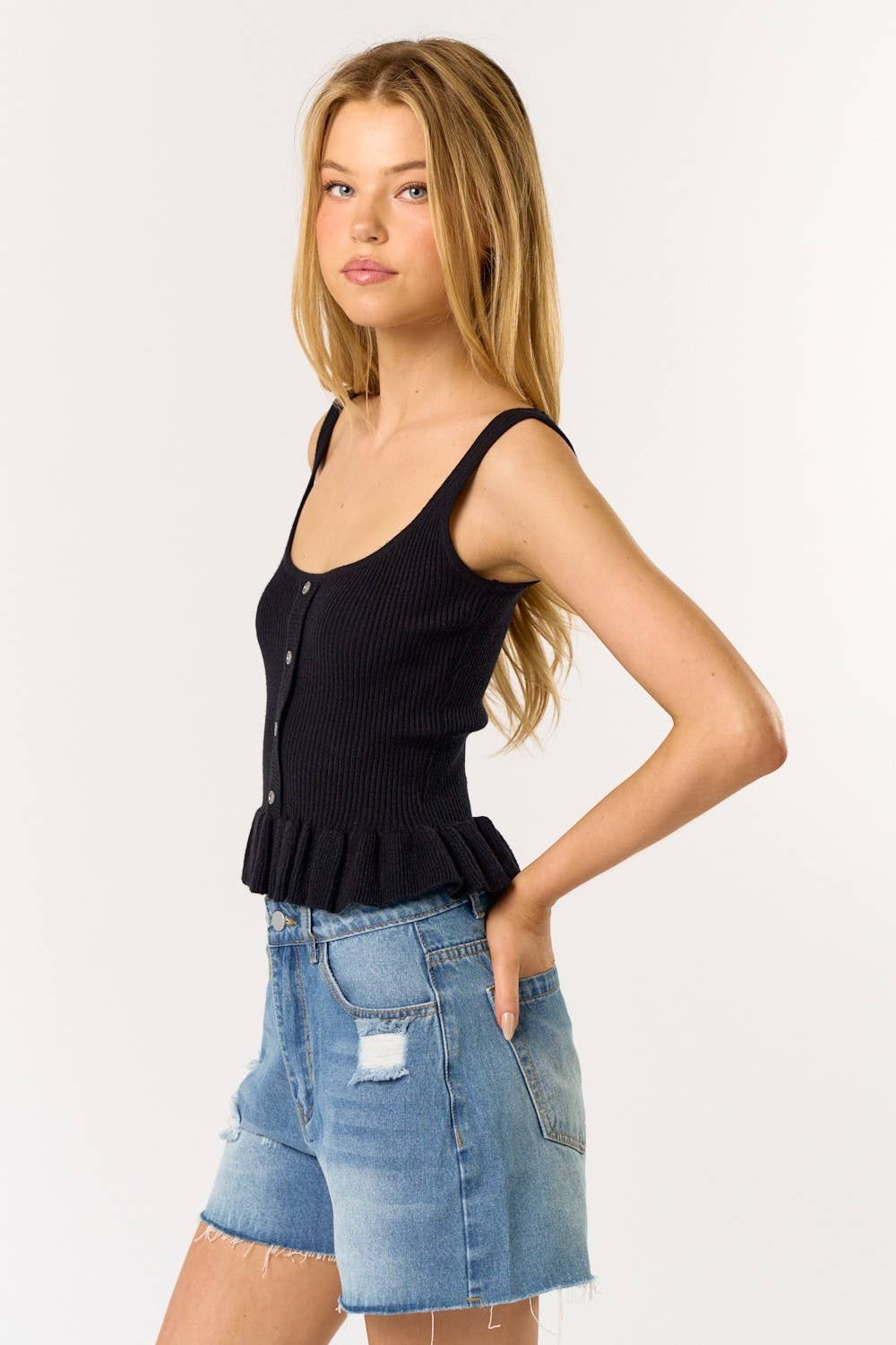 Sweater Ruffle Tank Top