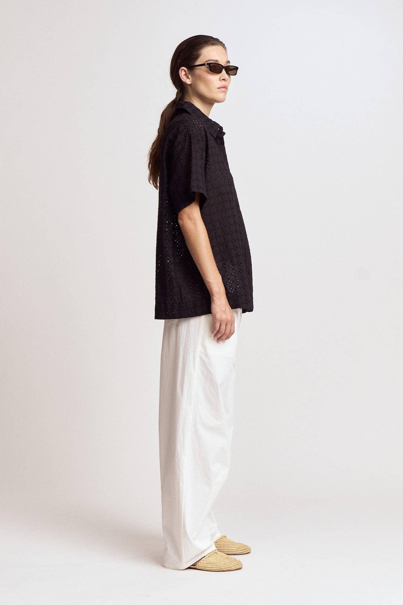 SQUARE EYELET SHIRT