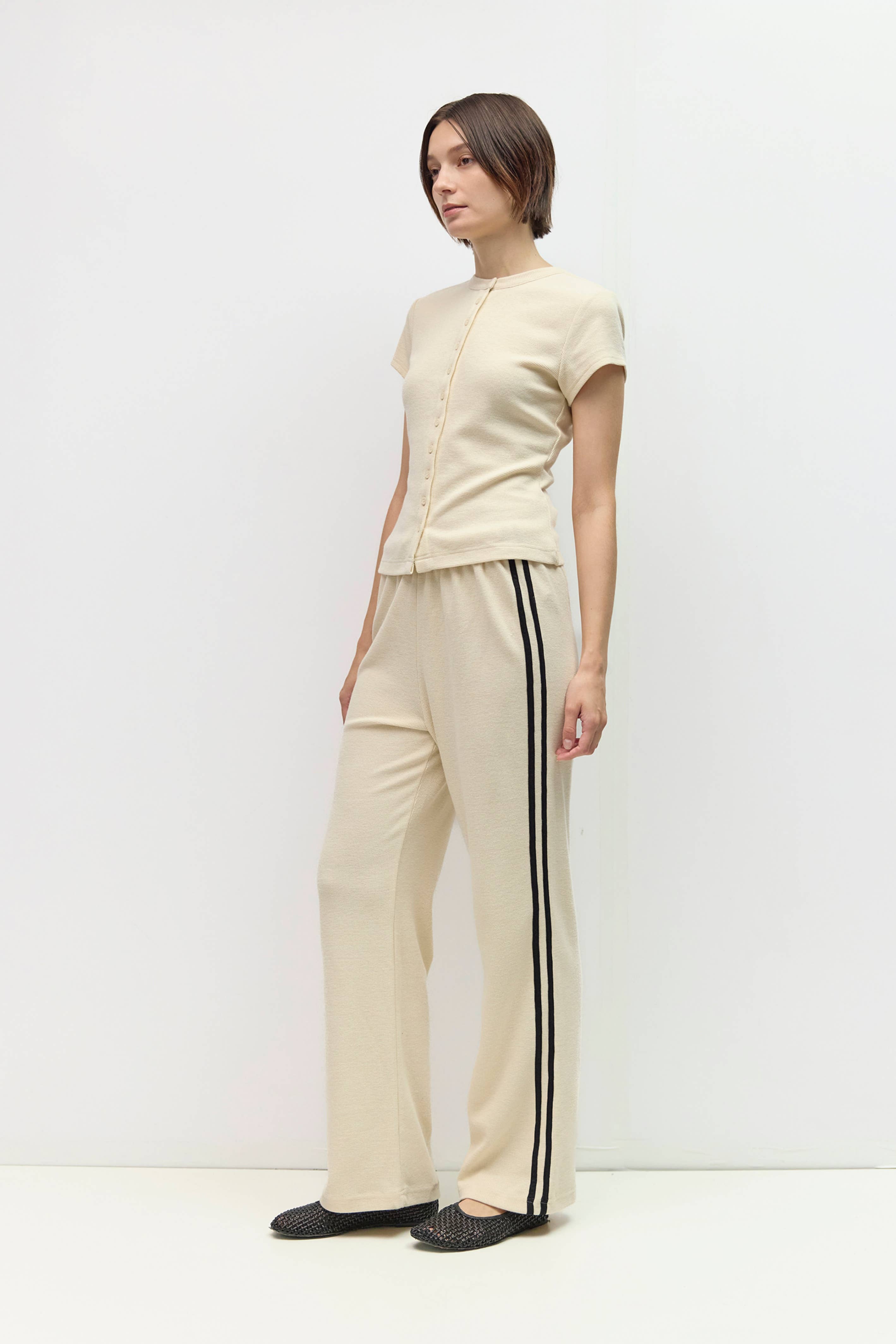 The Enzo Top | Waffle Button-Up Knit Top