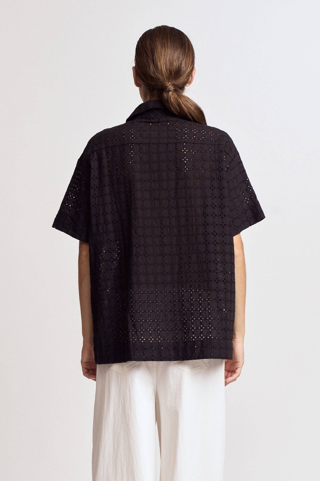 SQUARE EYELET SHIRT