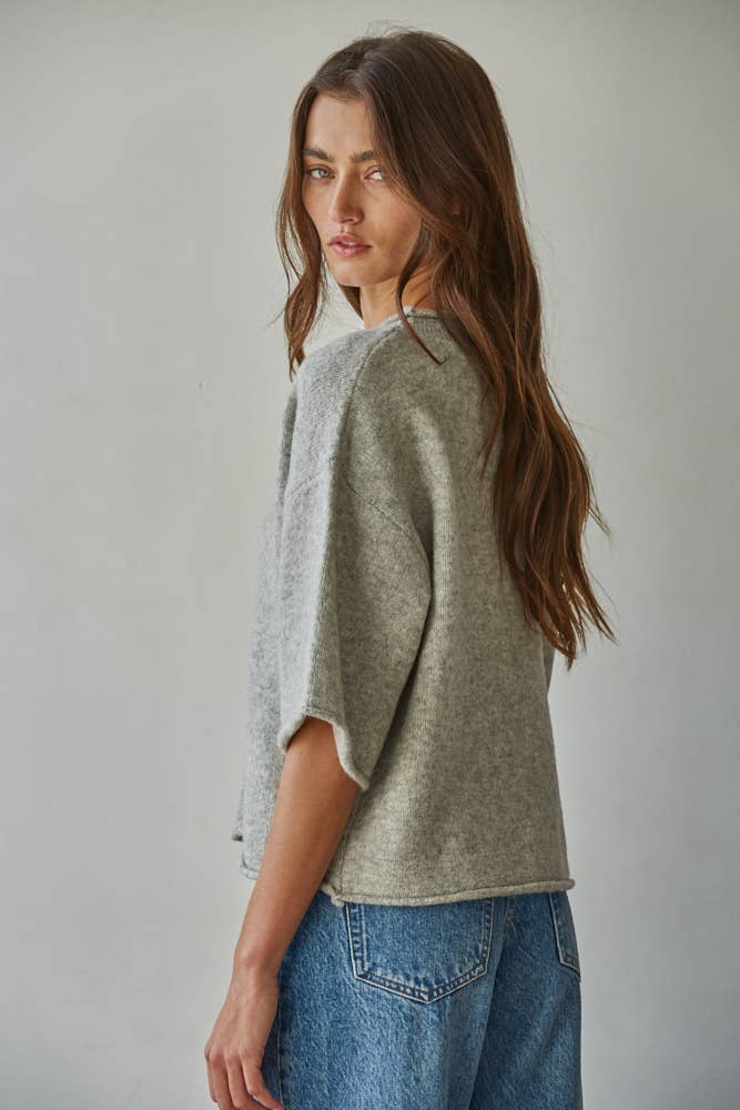 Knit Quarter Sleeve Sweater