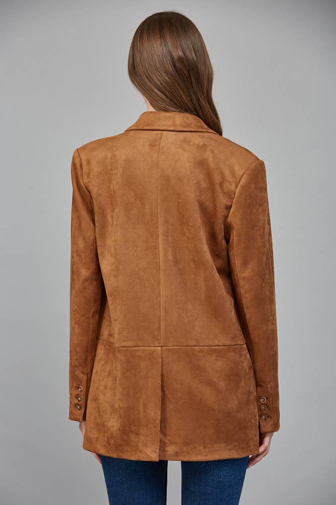FAUX SUEDE RELAXED FIT BLAZER