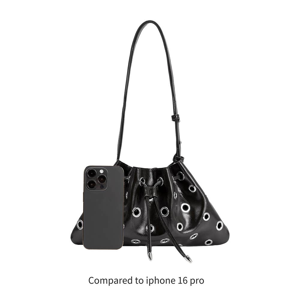 Paloma Chocolate Grommet Crossbody Bag