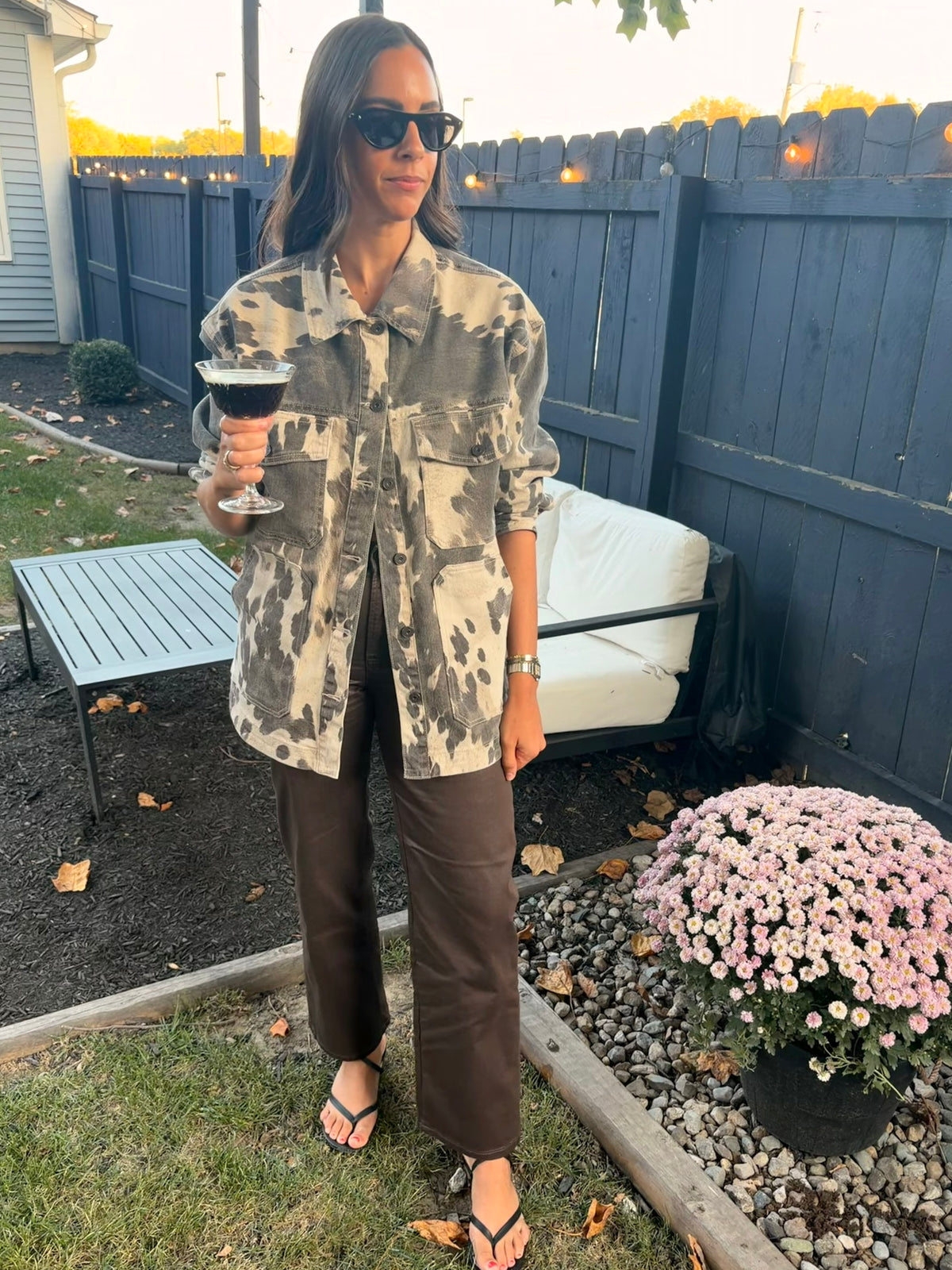 Cow Print Oversized Shacket