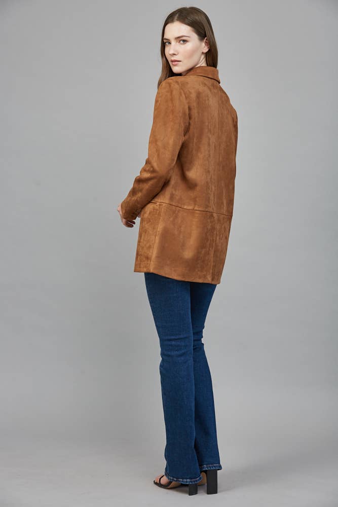 FAUX SUEDE RELAXED FIT BLAZER