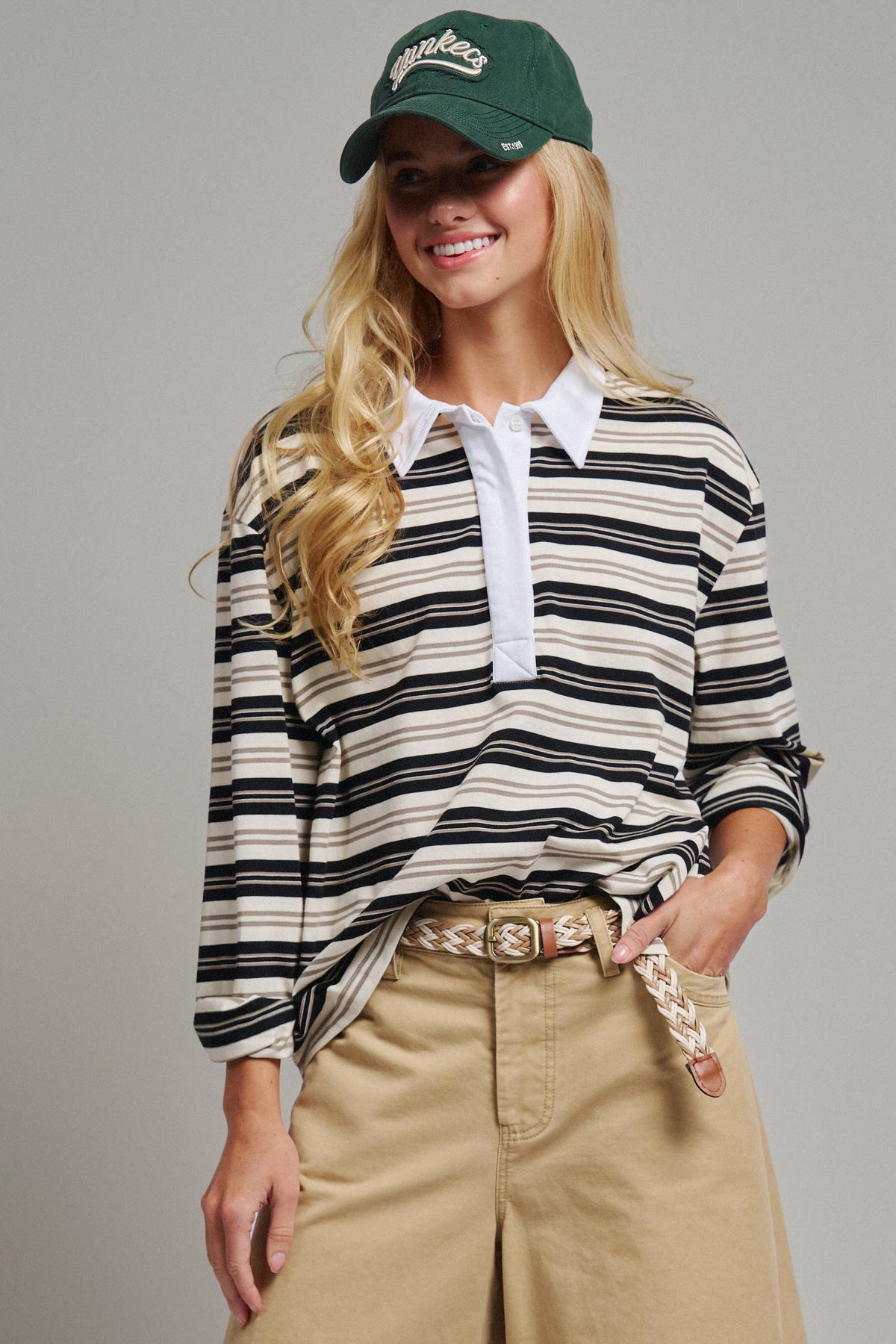 Rae Striped Rugby Polo