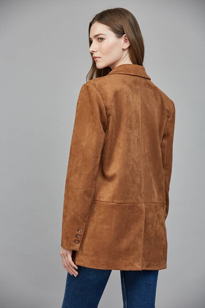 FAUX SUEDE RELAXED FIT BLAZER