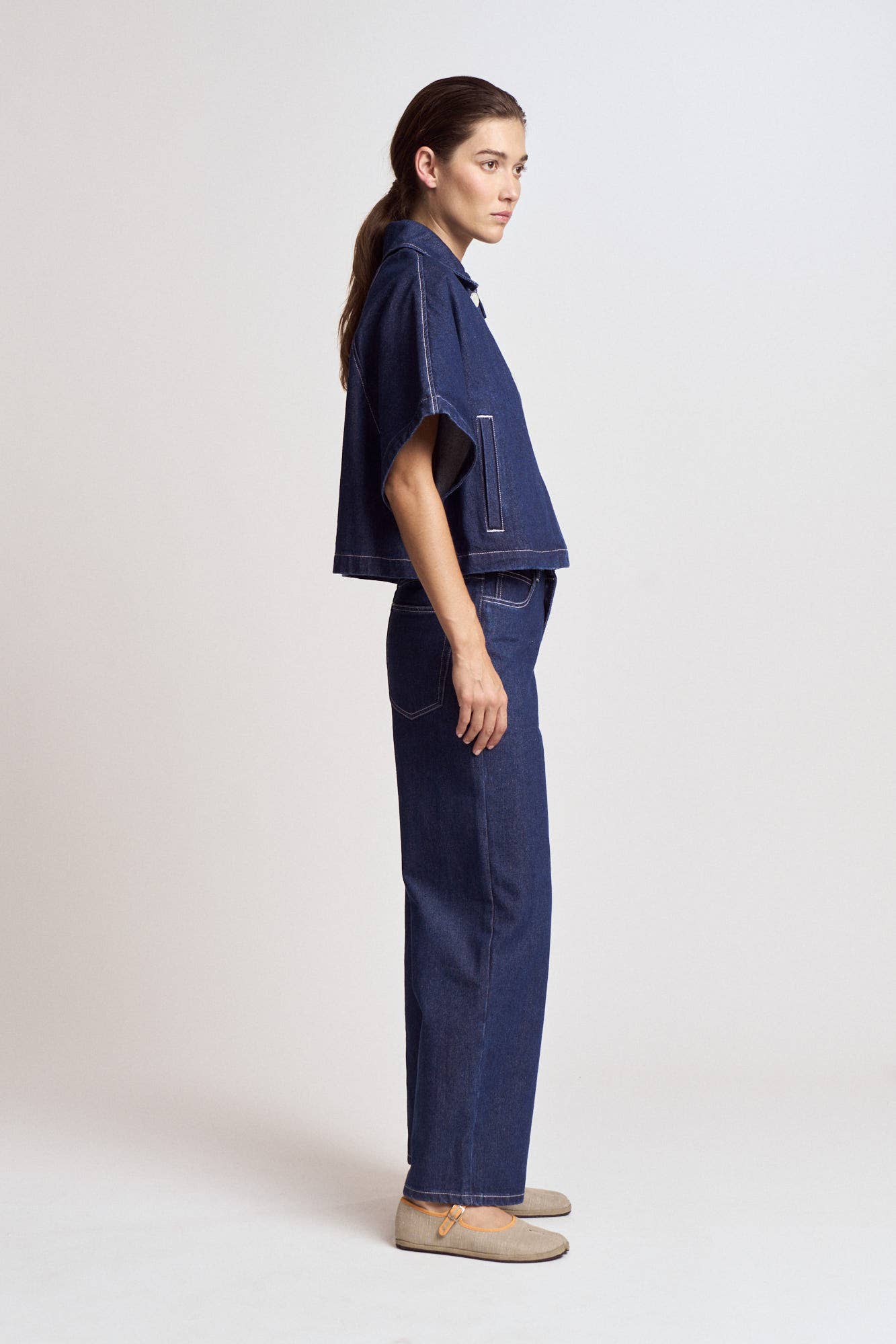 Maria BATWING SLEEVE DENIM SHIRT