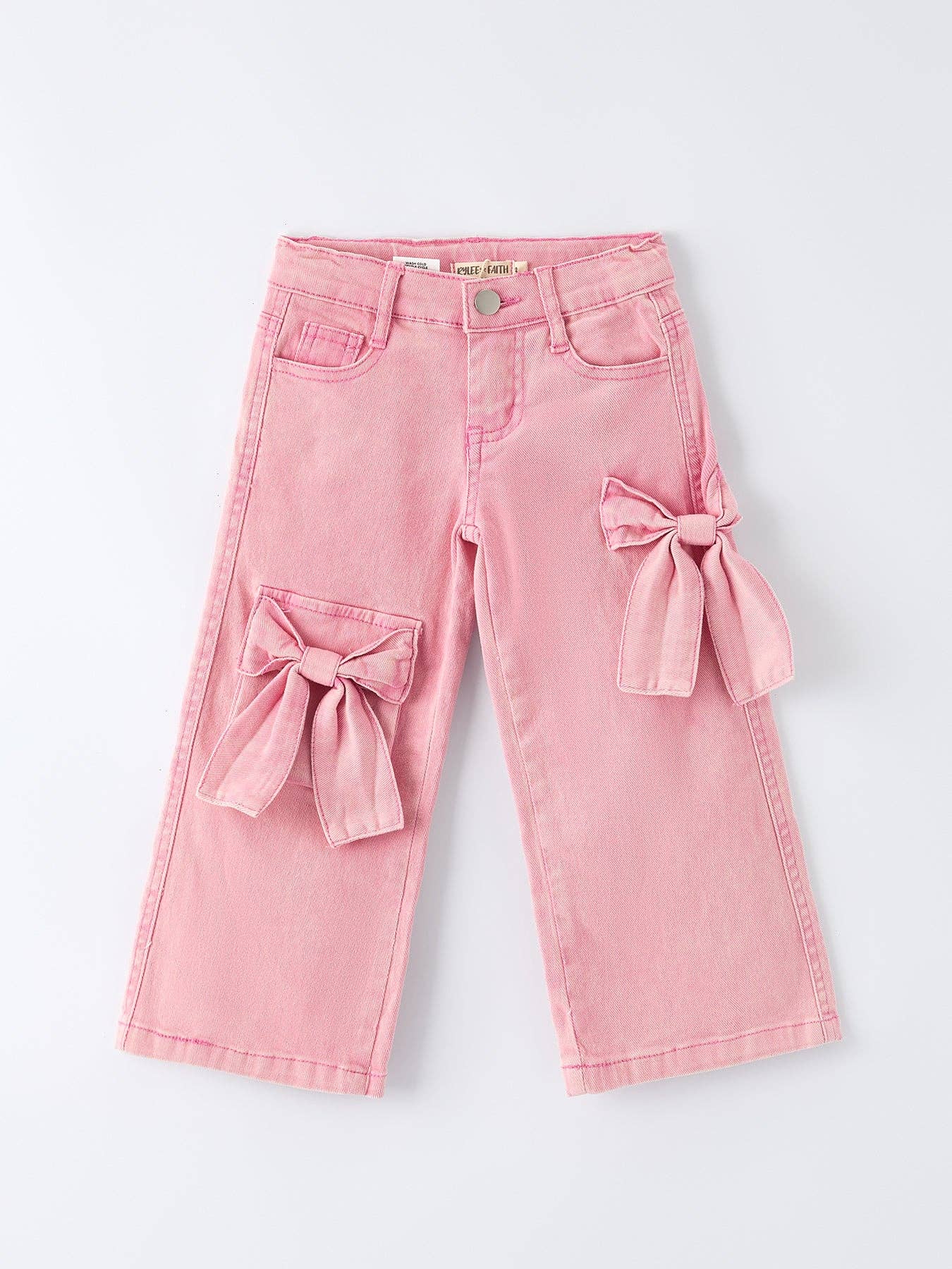 Mini Dutch | Pink Bow Girls Denim Pants