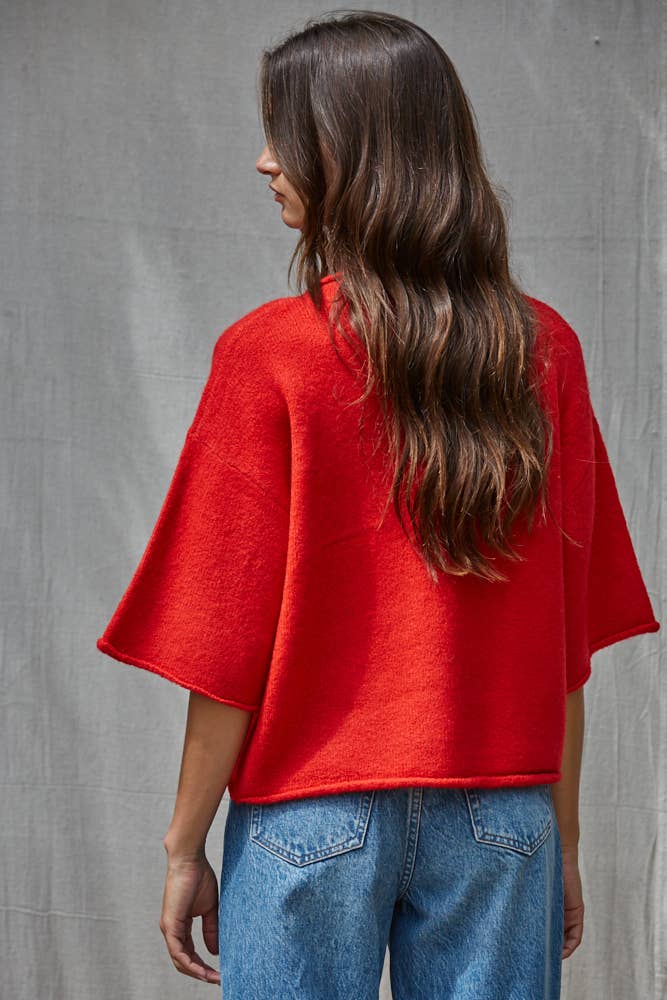 Knit Quarter Sleeve Sweater