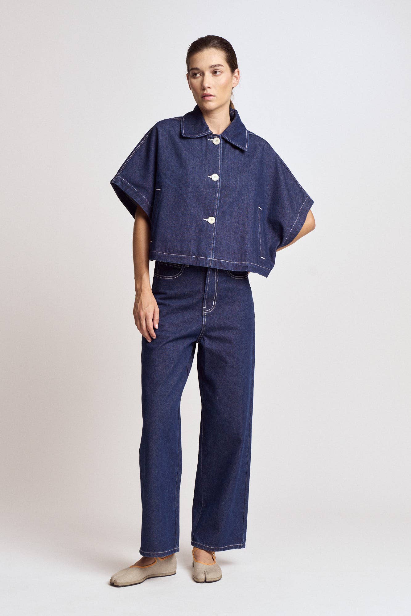 Maria BATWING SLEEVE DENIM SHIRT