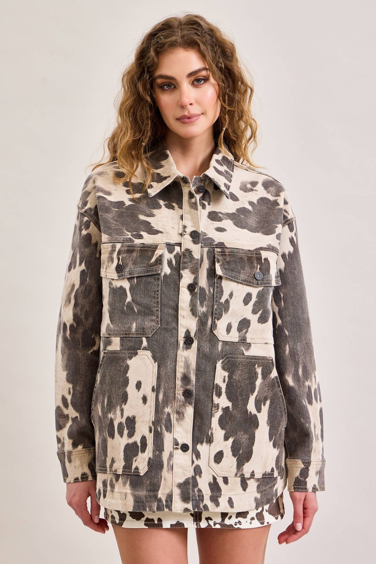 Cow Print Oversized Shacket