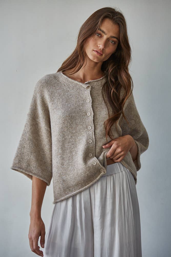 Knit Quarter Sleeve Sweater