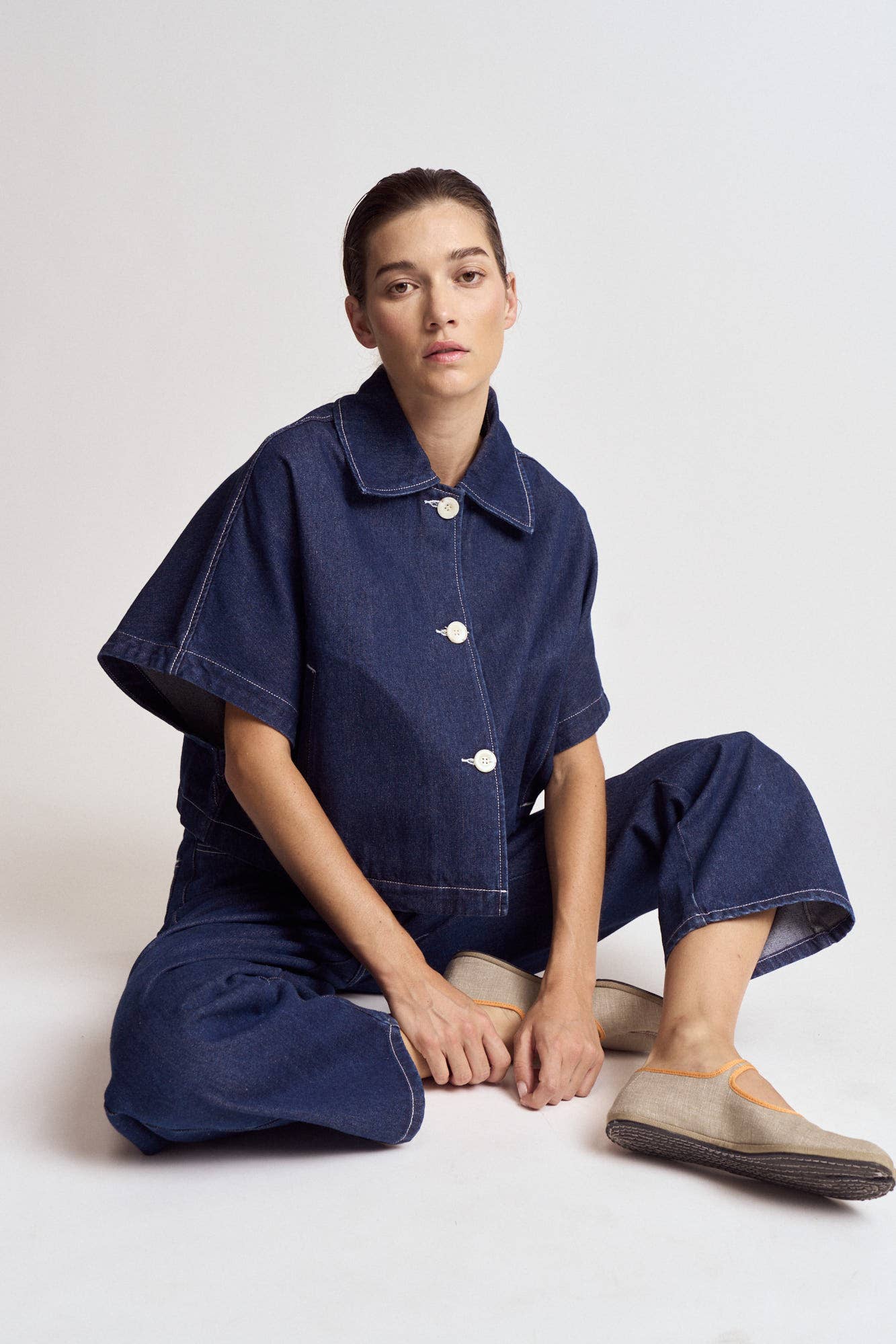 Maria BATWING SLEEVE DENIM SHIRT