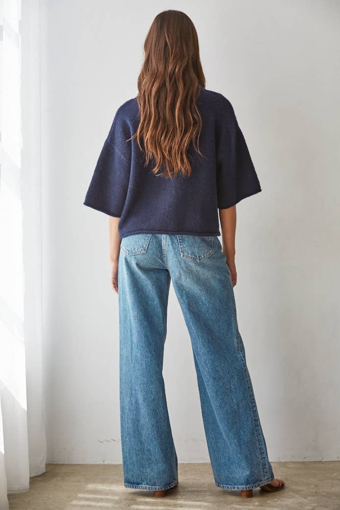 Knit Quarter Sleeve Sweater