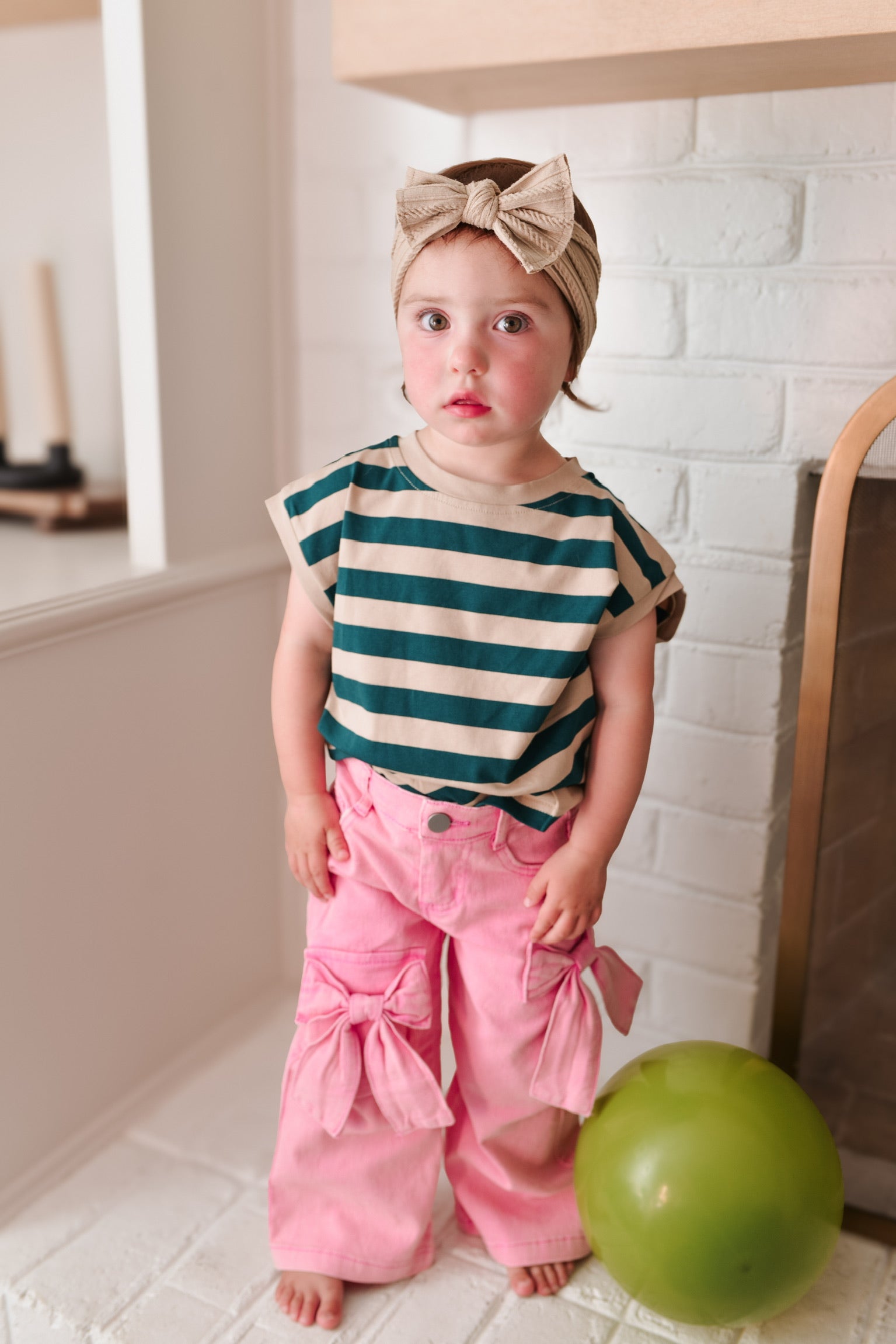 Mini Dutch | Pink Bow Girls Denim Pants