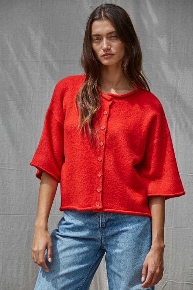 Knit Quarter Sleeve Sweater